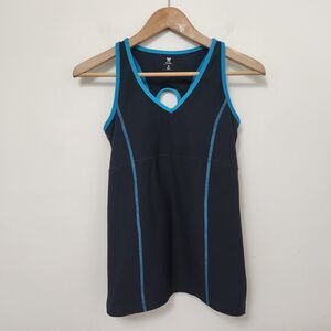 OLD NAVY Women's Blue V-Neck Tank Top Padded Chest Workout Athletic Size M